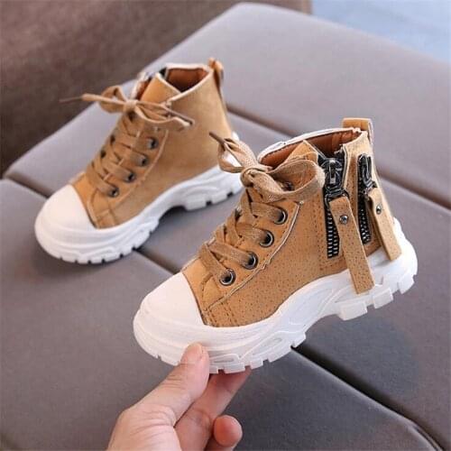 Children Martin Boots Boys British Style Short Boots Girls Single Tooling Boots Military Boots for Spring