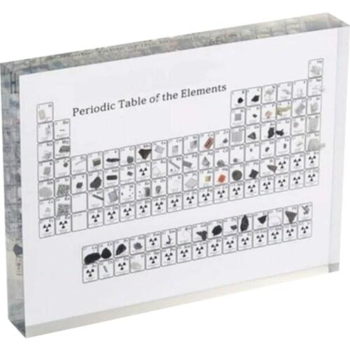 Periodic Table Display With Real Elements Kids Teaching School Day Birthday Gifts Chemical Element Display Home Decor CLH@8