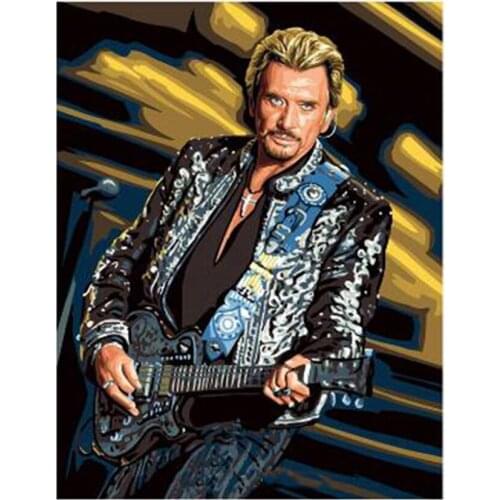 Home Decorative Diy Diamond Painting Johnny Hallyday Cross Stitch Needlework Full Square 5D Diamond Embroidery round