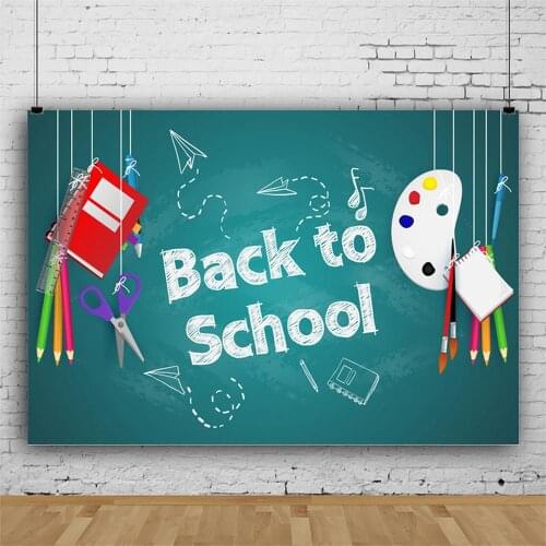 Cartoon Backdrop Back to School Lake Blue Photography Background Baby Shower Celebration Photo Booth Studio Decor