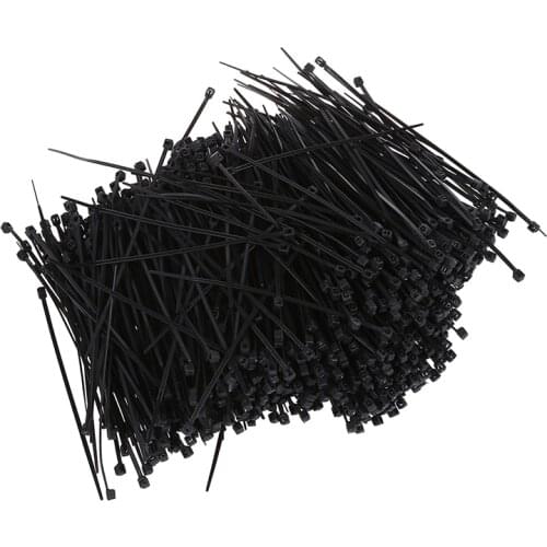 Hot YO-1000 Pcs Black nylon Cable Zip Tie Fasten Wrap 95mm x 2mm