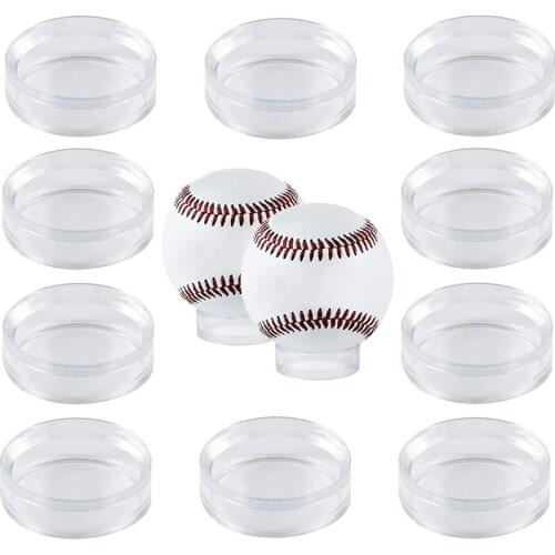 12pcs Quality Clear Baseball Box Display Golf Tennis Ball Stand Ring for Souvenir Softball Displays Baseballs Holder Balls Case