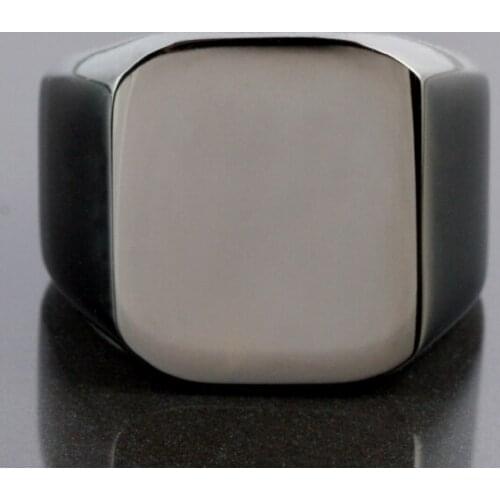 Black Stainless Steel Ring Punk Hip Hop Rock Ring For Men Women Jewelry Fashion