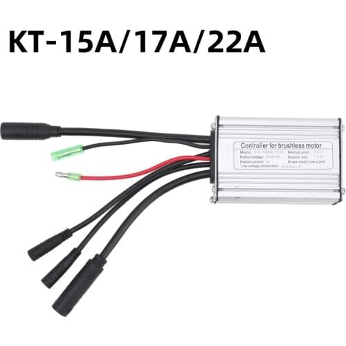 Electric Bicycle KT Brushless Motor Controller 36V/48V 500W/750W 9 Tube 15A/17A/22A Waterproof Connector Controller