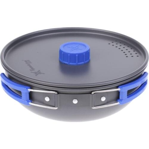 Lightweight Hard Anodised Aluminum Camping Fry Frying Pan W/ Folding Handle