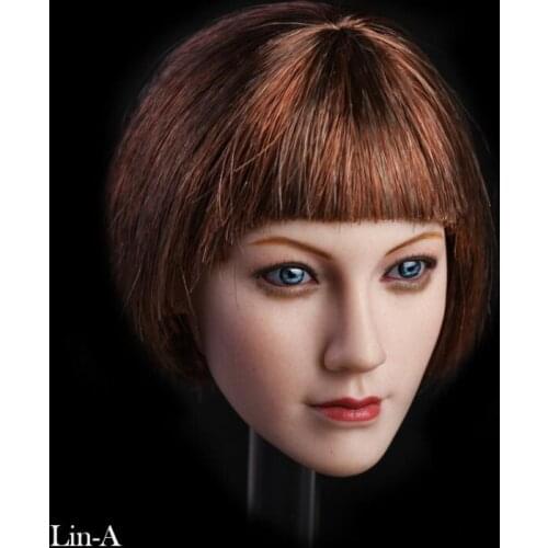 1/6 Scale Female Head Sculpt Lin With Blue Eyes 3 Hair Styles for 12 inches Suntan PHICEN TBLeague Action Figure Doll Body