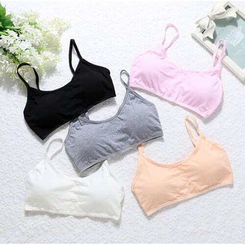 Lingerie Women Cotton Underwear For Teenage Girl Wire Free Breathable One-Piece Small Bra 8-15 years