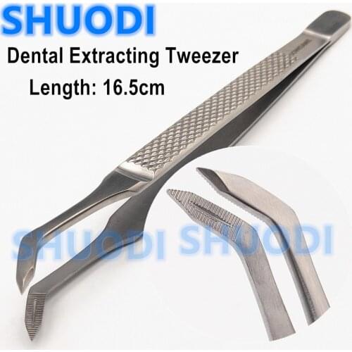 Dental Extraction Tweezer Root Splinter Forcep Pointed Tip Root Tip Pick Tweezers Dental Surgical Instrument Tool