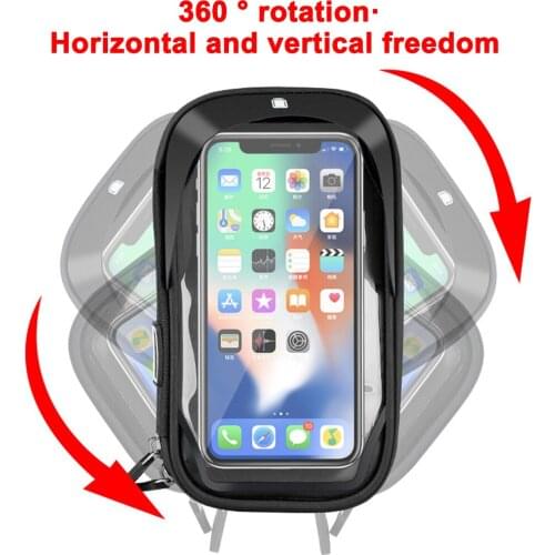 Bicycle Scooter Mobile Phone Touch Screen Holder Rack Waterproof Adjustable Motorcycle Sunshade Phone Stand Support Bracket Bags