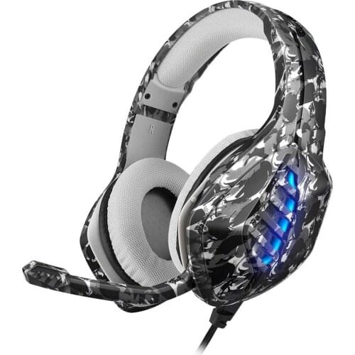 Wired Gaming Headset Glowing for Mobile phone Stereo Headphones with Mic for PS5 Supper Bass Earphone for PS4 Xbox PC Laptop