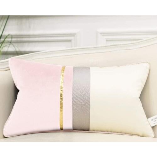 Luxury Velvet Cushion Cover 30x50cm Home Decor Striped Patchwork Sofa Pillow Cover Home Pillow Case Throw Cushion Covers