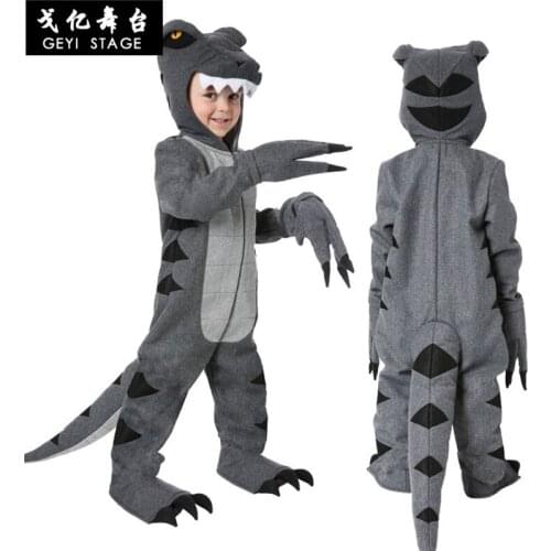 Fearsome Dinosaur Child T-rex Halloween Cosplay Costume Kids Soft And Cushy Little Dino Suit To Be A Real Life Monster