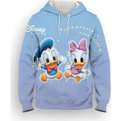 Donald Duck 3D Print Sweatshirts For Men Cartoon Anime Disney Oversized Women Pullover Streetwear Spring Boy Girl Kids Hoodie