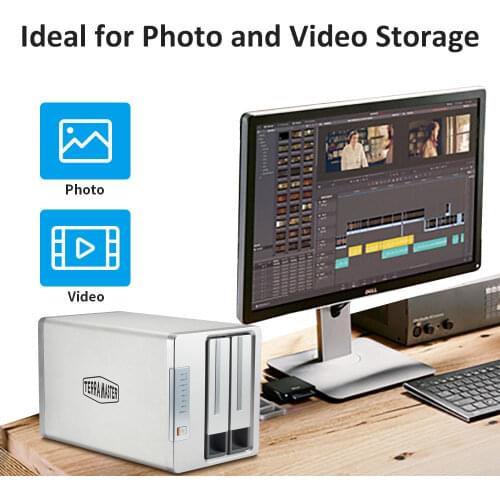 TerraMaster D2 Clone SSD/Hard Drive Duplicator, USB3.1 (5Gbps) Type C 2Bay SATA External Hard Drive Enclosure (Diskless)