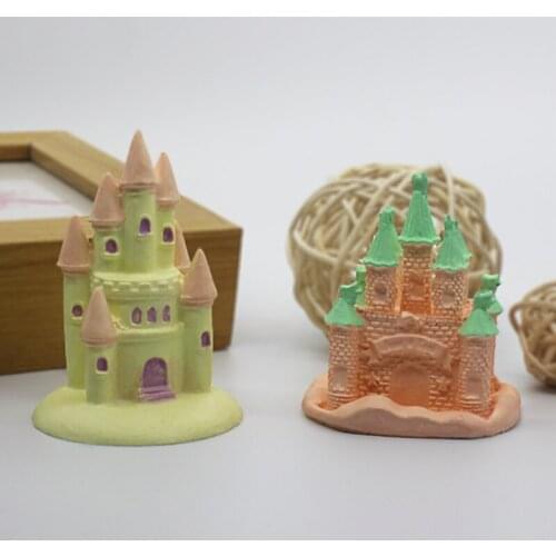 Three-dimensional castle silicone mold fondant cake decoration mould plaster ornaments Princess fairy tale city DIY