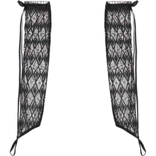 Women Fingerless Gloves Sexy Lingerie Accessories Anime Cosplay Lace Glove Black and White Gothic Anime Accessories