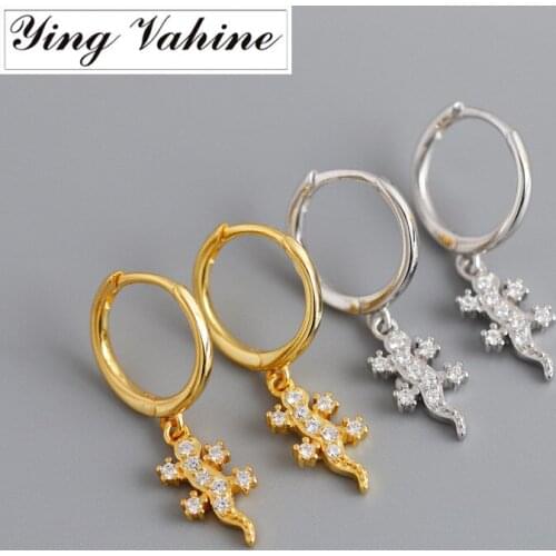 Ying Vahine 100% 925 Sterling Silver Animal Small Gecko Pendant Stud Earrings for Women