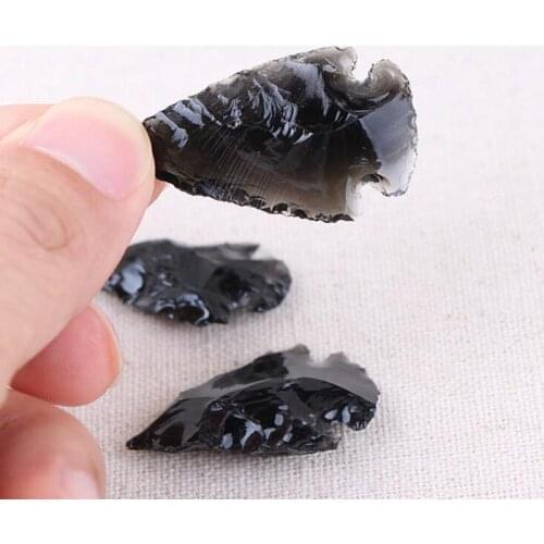 1pc Crystals Mineral Natural Stone And Boutique Obsidian White Arrow Healing Stone DIY Handmade Crystal Crafts Decorations 2-4cm