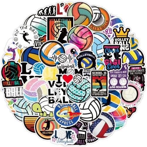 10/30/50pcs Cute Volleyball Stickers Kids Toy Luggage Fridge Phone Guitar Laptop Helmet DIY Waterproof Cartoon Sticker Decals