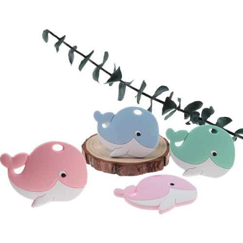 10pcs Baby Silicone Teether Fidget Toys Whale For Babies Silicone Teethers Teeth For Teeth BPA Free Baby Goods Personalized