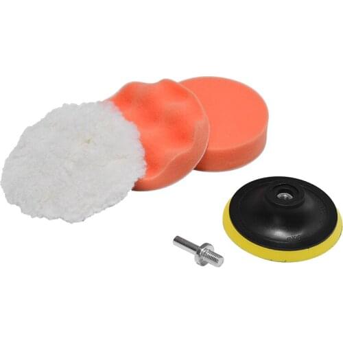 4 Inch Gross Polish Polishing Buffer Pad Kit With Drill Adapter For Car Polisher Pads High Performance Wool Foam Pad