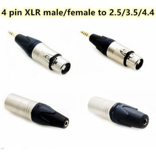 4pin XLR male/female to 2.5mm/3.5mm/4.4mm