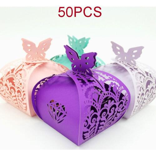 50Pcs/Set 2018 New Candy Box For Wedding Hollow Carriage Baby Shower Favors Gifts Candy Boxes 9ZSH137