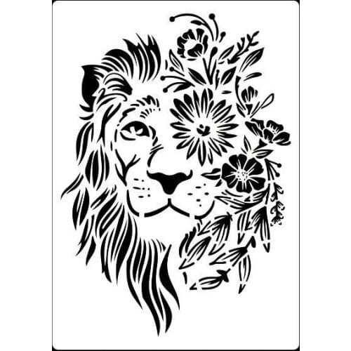 A2 A3 A4 lion Vintage Floral Edge DIY Layering Stencils Wall Painting Scrapbook Coloring Embossing Album Decorative Template