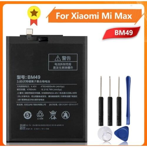 Xiao Mi Xiaomi Mi BM49 Phone Battery For Xiao mi Max BM49 4760mAh Original Battery + Tool