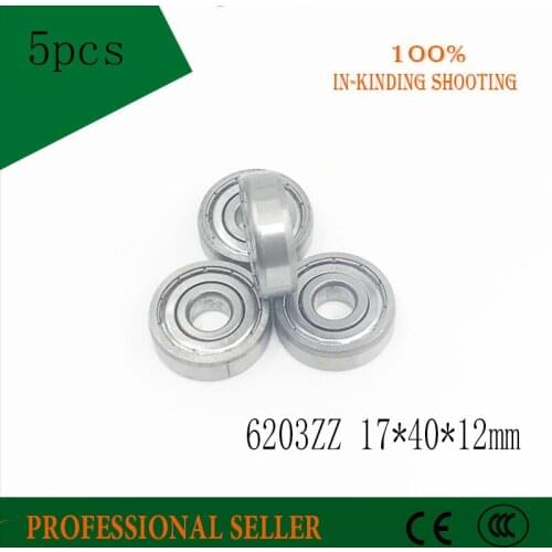 Free shipping 5pcs/Lot 6203ZZ 6203 ZZ 17x40x12mm Mini Ball Bearing Miniature Bearing Deep Groove Ball Bearing Brand New