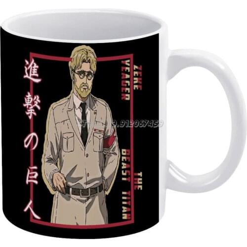 On Titan Zeke Yeager Coffee Mugs Porcelain Mug Cafe Tea Milk Cups Drinkware Mugs for Fathers Day Gifts On Titan Shingeki No Kyoj