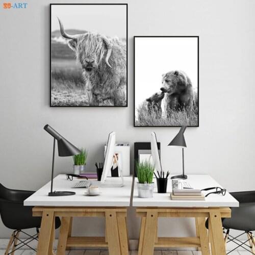 Black and White Wall Art Nature Poster Flamingo Prints Poster Landscape Canvas Painting Wall Pictures Nordic Decoration Home