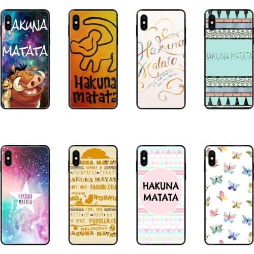 For Huawei P8 P9 P10 P20 P30 P40 P Smart Lite Plus Pro 2017 2019 Gift Hakuna Matata Black Soft TPU Cell Phone Case Cover