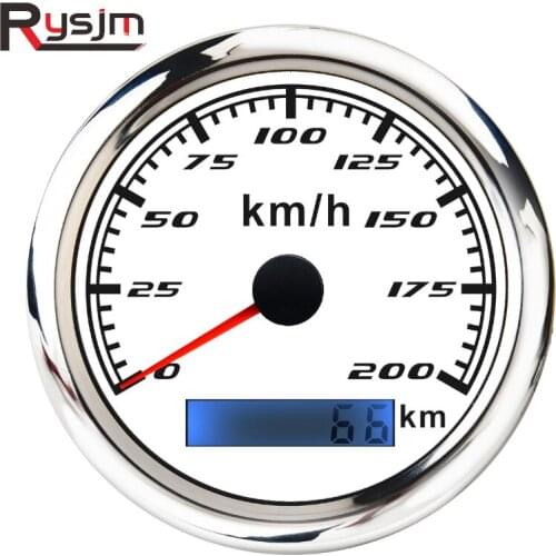 85mm 200KMH GPS Speedometer odometer waterproof IP67 Gauge Mileage Adjustable 0~999999km fit for mairne boat car gauges