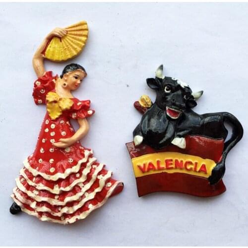 Spanish bullfighting and flamenco quintessence tourism souvenir refrigerator