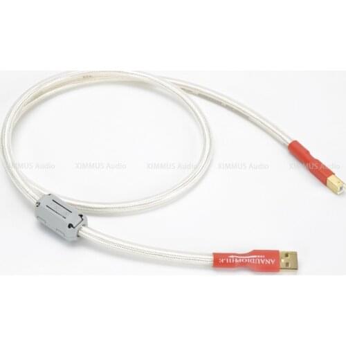 Sliver Plated QED HiFi USB Cable QED Signature USB A To B Audio Data Cable Dual Shield USB DAC PC-HiFi