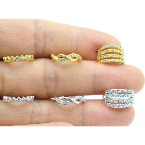 60pcs Shine CZ Ear Cuff Earring Wrap Clip On Earrings Ear Clip Models For Women Non Piercing Nose Rings Body Jewelry