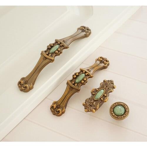 1.26" 3.75" 5" Coffee Vintage Copper Drawer Handles Retro Style Round Door Knobs Zinc Alloy Cupboard Pulls Handle 32 96 128mm