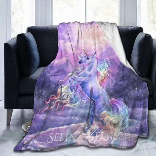 Colorful Unicorn soft and warm coral Plush Blanket Sofa bed sheet knee cover adult girl baby children gift