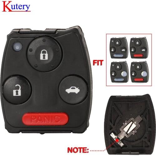 Kutery For Honda Accord Sedan Pilot Car Key Shell Rubber Pad Kit Remote Key Pad 2/3/4 Buttons Car Case Cover Fob