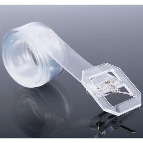 Fashion Transparent Women Belt Clear Square Pin Buckle Wide Waist Bands Ladies Waistband Invisible Punk Waist Belt
