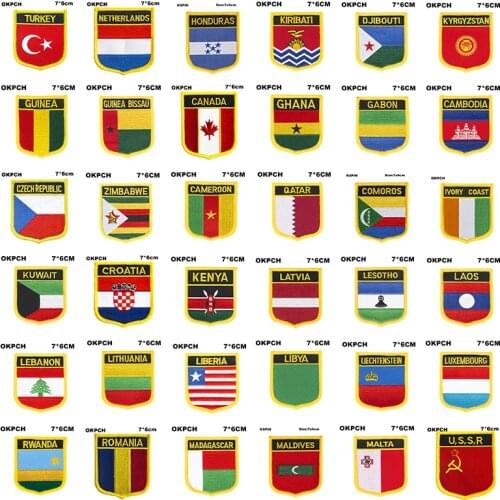 National Flag flag Embroidery Patch Badge Serbia Switzerland Sweden Japan Portugal USSR Norway Nepal Nigeria Mexico Morocco U.S