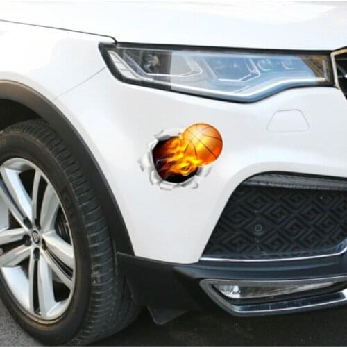MR TEA Car Stickers Decals 3D Broken Car stickers Basketball Fire Cute Creative Stickers Decorations Gifts For Anime Fans