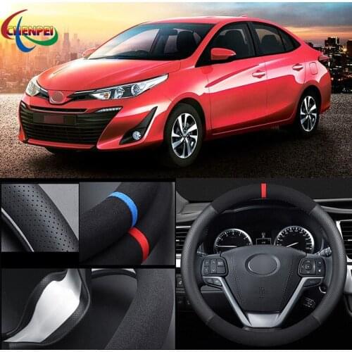 38cm Non-Slip Dreathable Suede steering wheel cover For Toyota Vios Car Interior decoration accessories