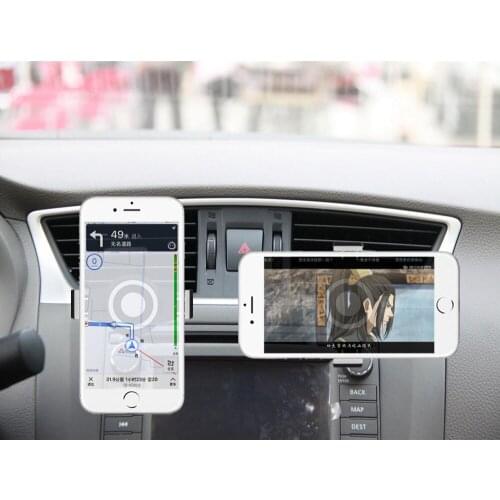2021 new creative automatic lock card holder mobile phone holder universal air outlet lazy people dedicated navigation car mobil
