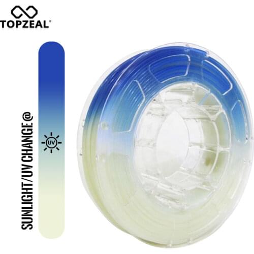 TOPZEAL 3D Printer PLA Light Change Filament Dimensional Accuracy +/- 0.05mm, 1.75mm White To Blue