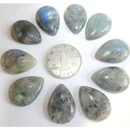 18*25mm Natural Gem stone Quartz crystal labradorite Cabochon Pendant for diy Jewelry making necklace Accessories 20Pcs