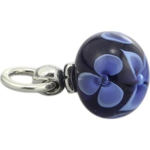 Genuine 925 Sterling Silver Flower Tassel Charm Beads Fit European 3 mm Bracelet & Necklace Jewelry for women