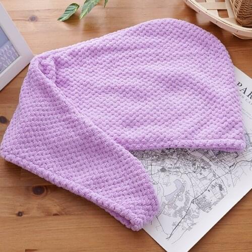 Shower Cap Hair Towels Turban for Drying Hair Dryer Hat Absorbent Microfiber Coral Fleece 24*63cm JF73