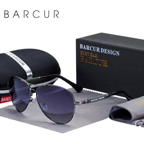 BARCUR Men Sunglasses Original Polarized Anti Blue Light Protection Mens Sun Glasses Women Pilot UV400 Eyewear